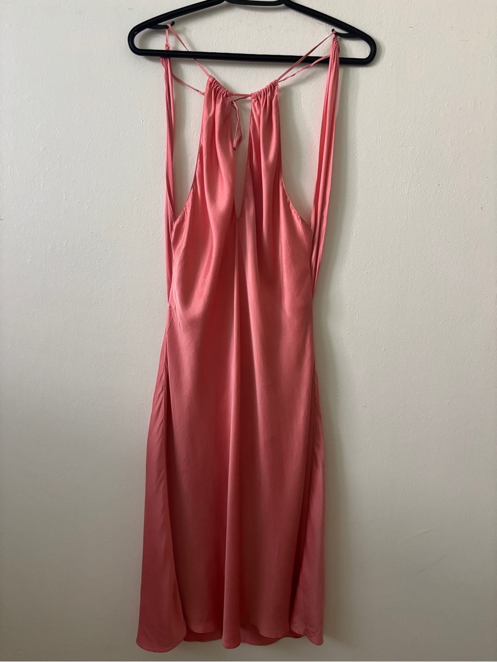 Victoria's Secret Coral Pink Backless Silk Slip Dress